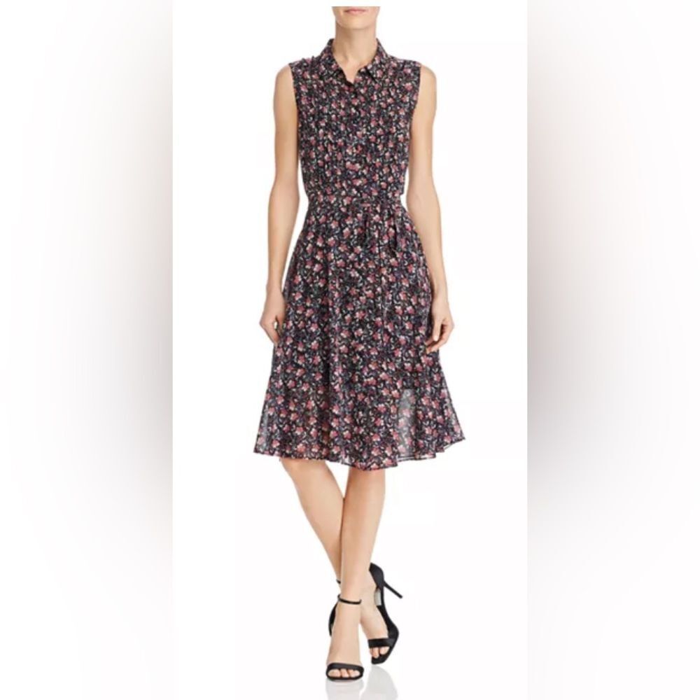 Nanette Lepore Sleeveless Floral Print Shirt Dress Size 10